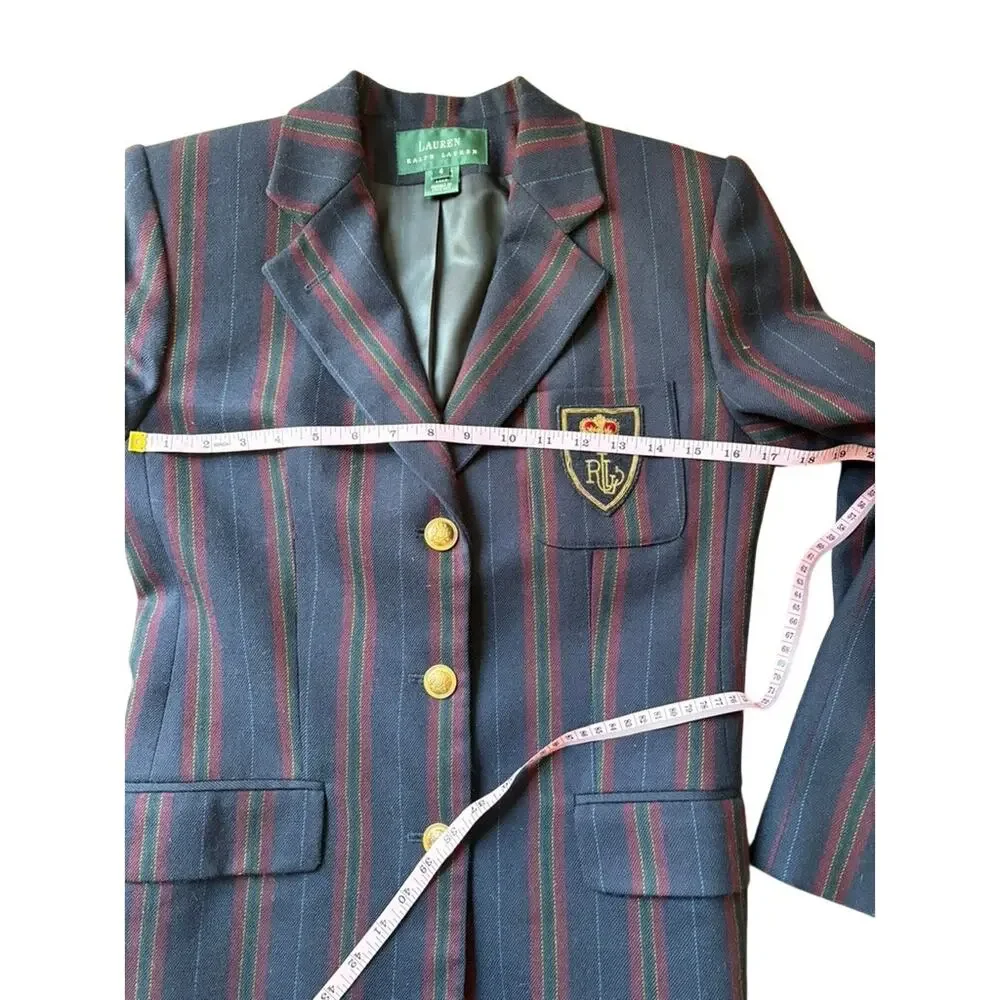 Vintage Ralph Lauren Wool Crest Blazer Made in USA Size 4 - Picture 8 of 9